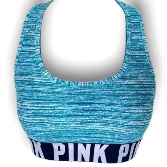 PINK Victoria Secret sport bra turquoise stretch  women size small - Picture 1 of 8